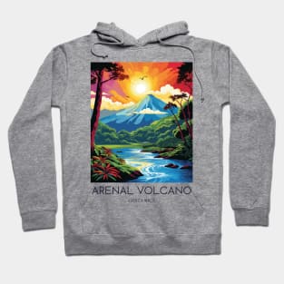 A Pop Art Travel Print of the Arenal Volcano - Costa Rica Hoodie